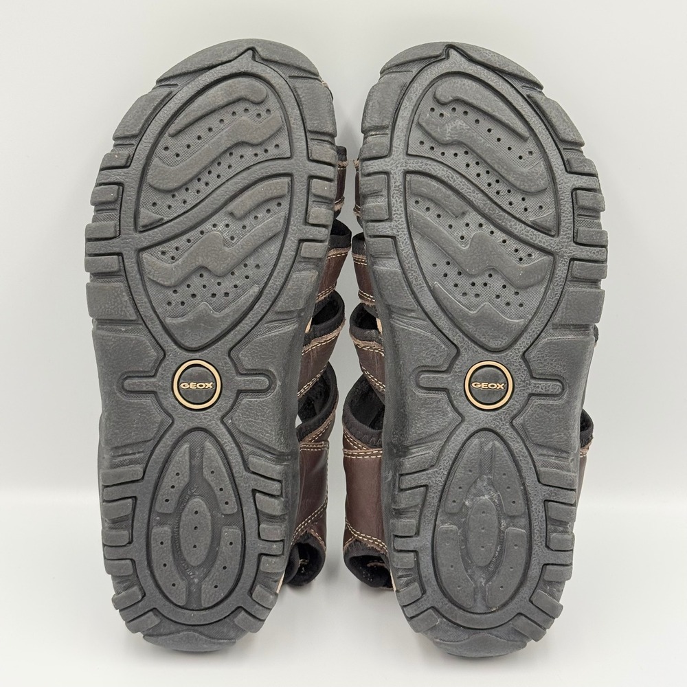 Geox Respira Mens Brown Leather Fisherman‎ Sandals US 8 EUR 41 Bungee Strap - Picture 8 of 8